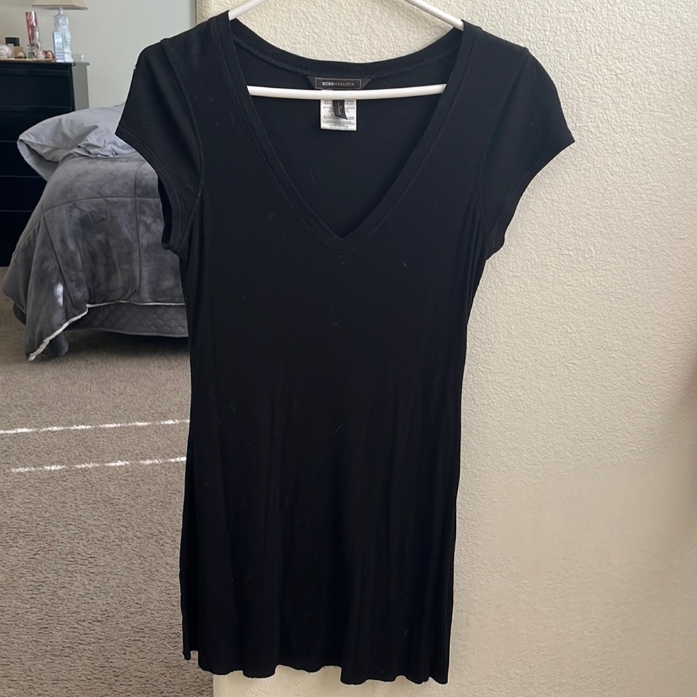 Black extra long top